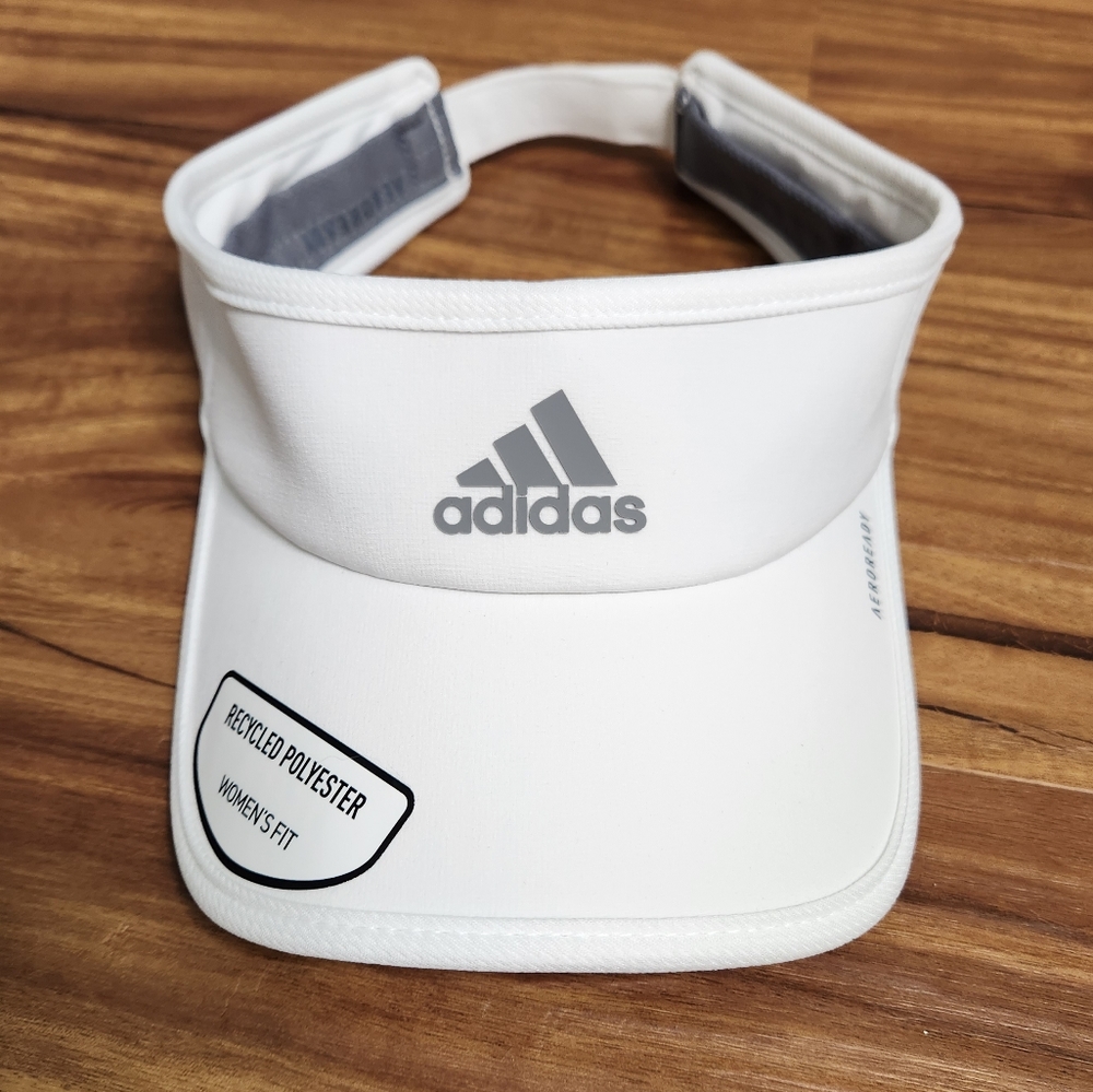 NWT Adidas White and Gray Superlite Visor